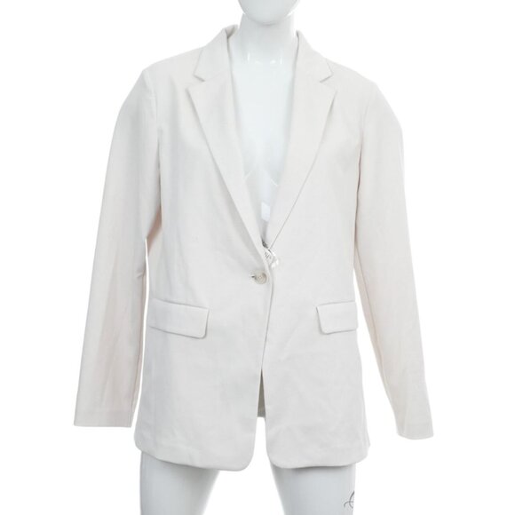 Uniqlo Women’s L UV Off White Lightweight Blazer Jersey Jacket NWT Avant Garde - Picture 1 of 8
